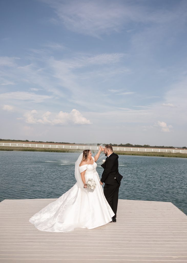 Bride and groom at The Gardenia wedding venue, one of the best wedding venues in Dallas Fort Worth