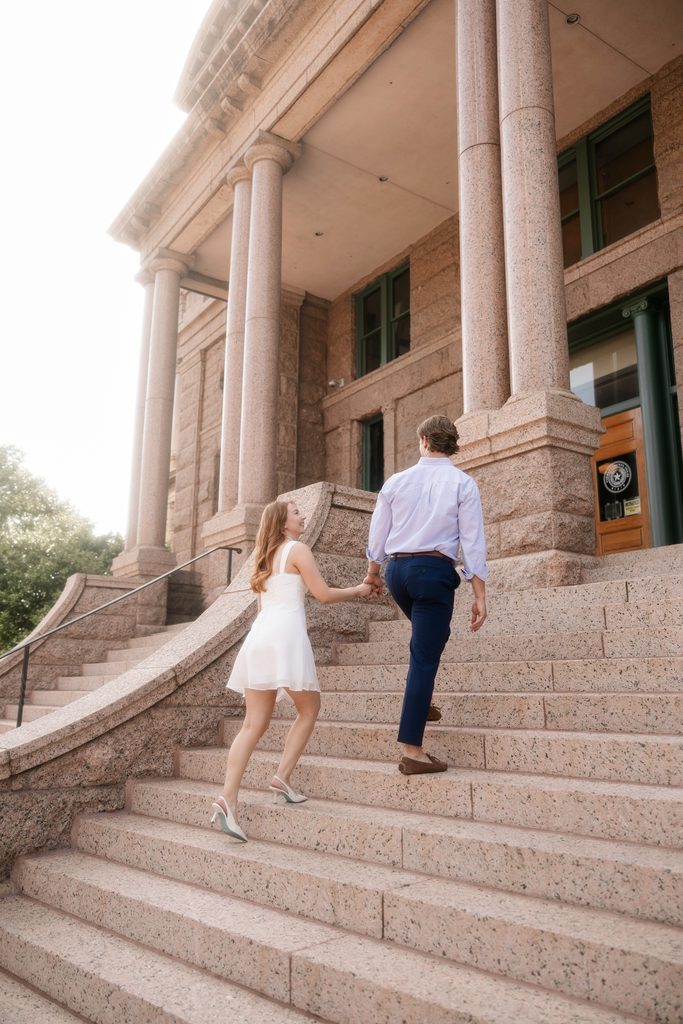 Bride and groom at the Tarrant County Courthouse, one of the best wedding venues in Dallas Fort Worth