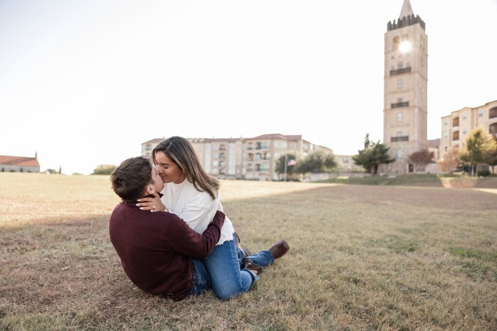 Romantic lakeside moments captured in Adriatica Village engagement photos