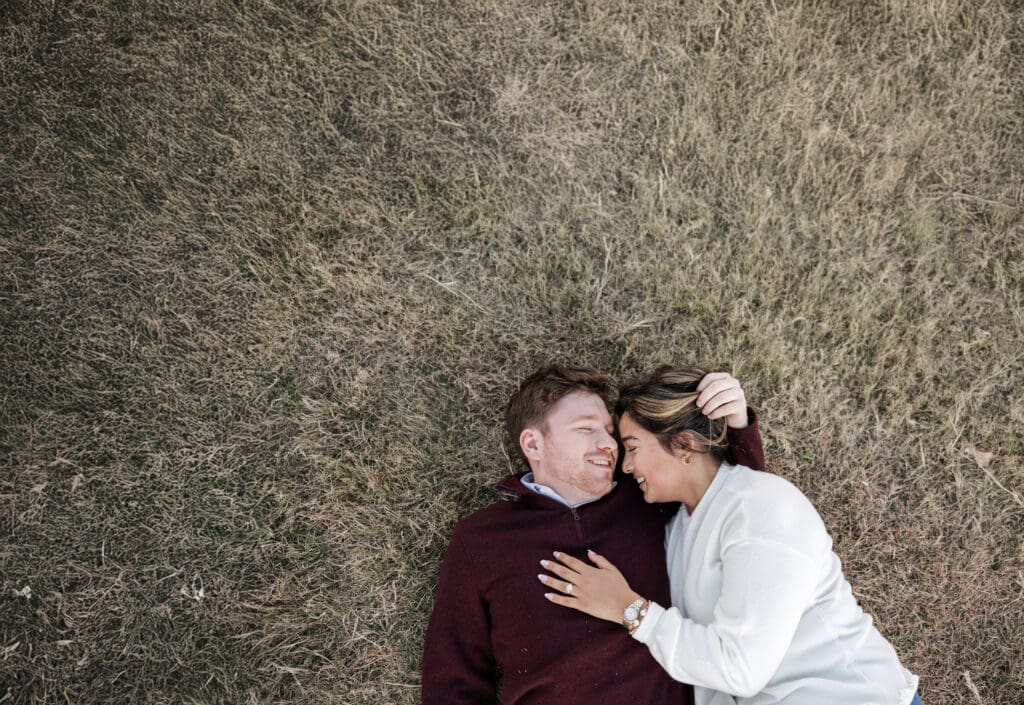 Romantic lakeside moments captured in Adriatica Village engagement photos