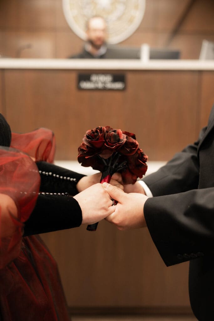 Esmeralda and Hector at their Dallas courthouse wedding ceremony