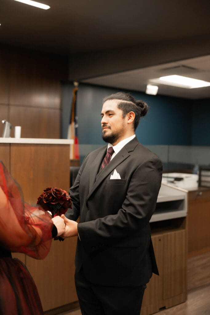 Esmeralda and Hector at their Dallas courthouse wedding ceremony