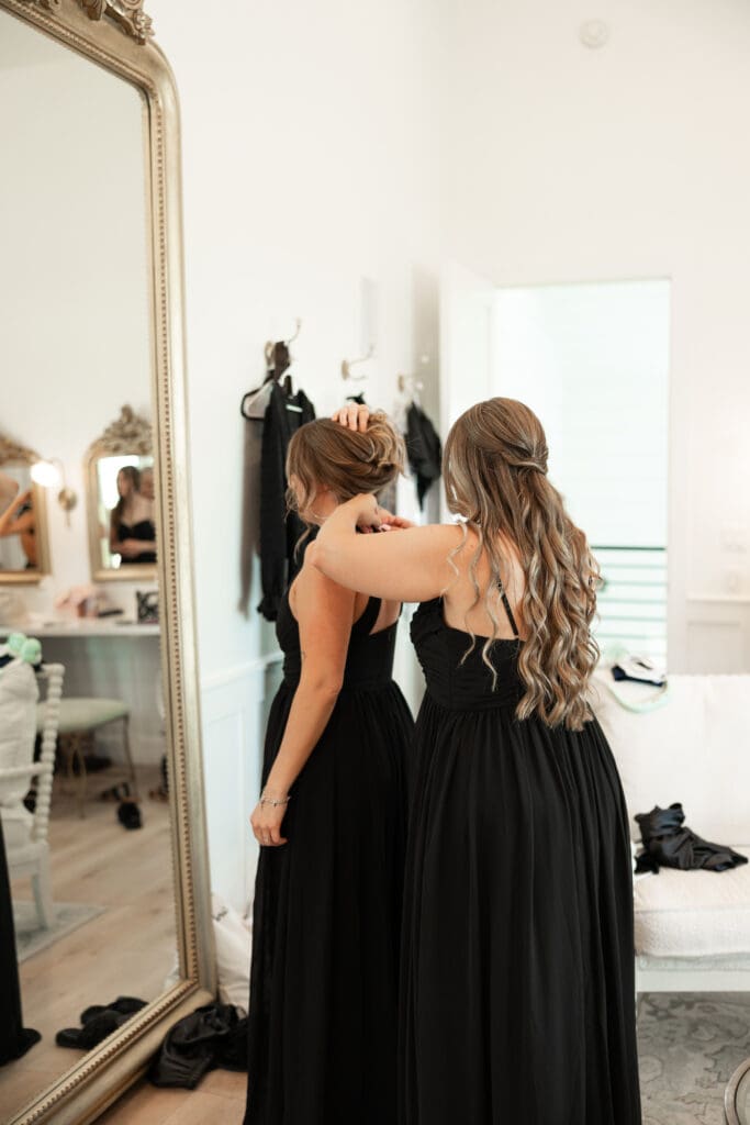 Bride's portraits at The Gardenia Venue in Valley View, TX