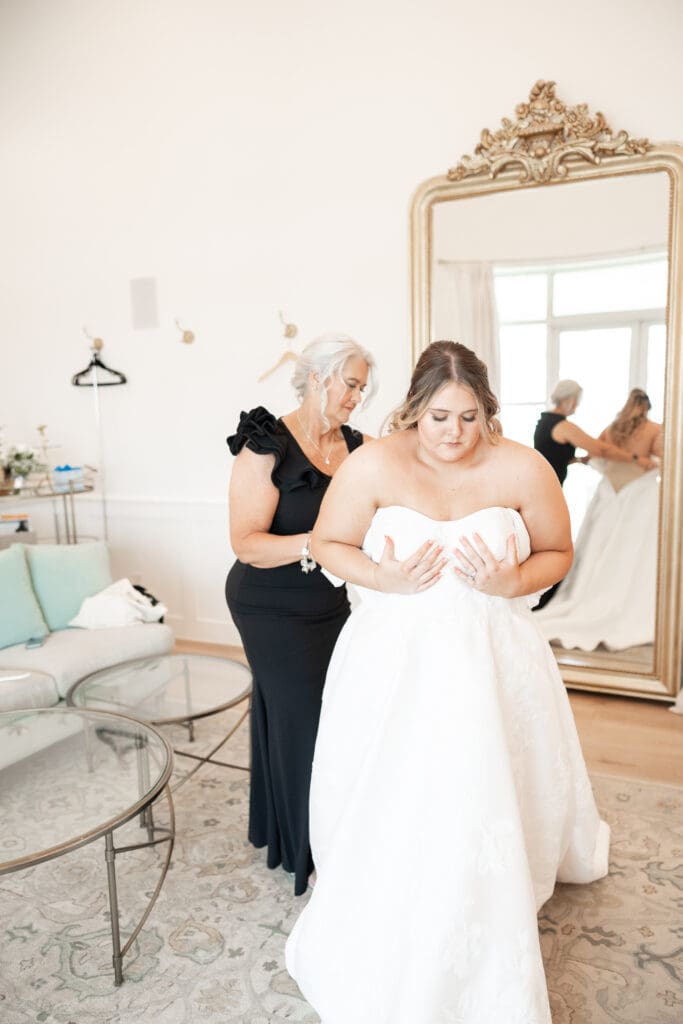 Bride's portraits at The Gardenia Venue in Valley View, TX