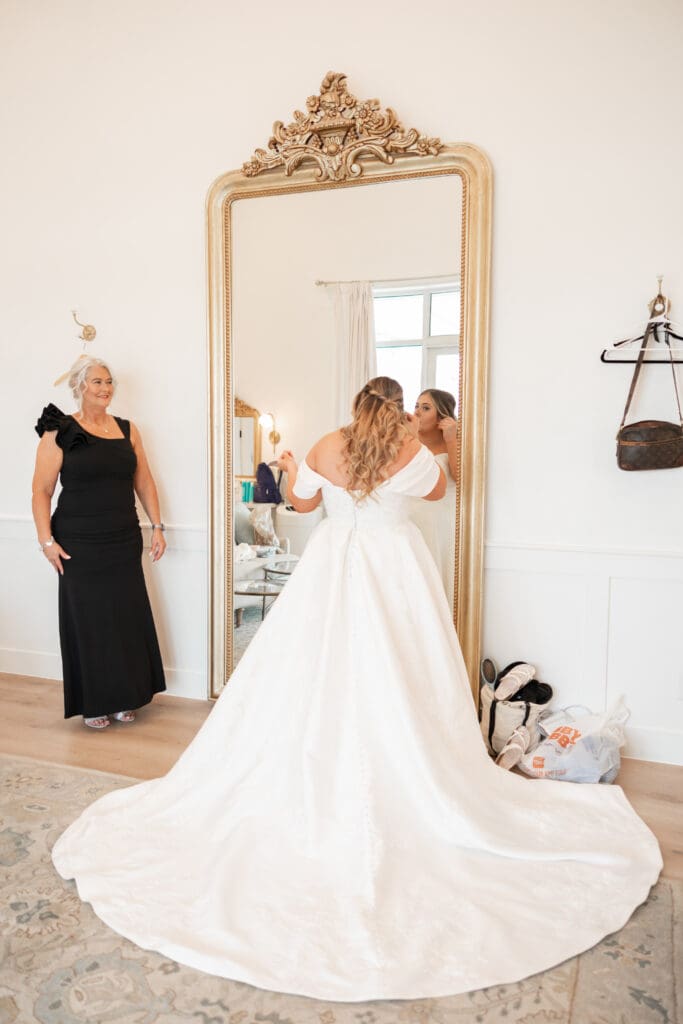 Bride's portraits at The Gardenia Venue in Valley View, TX