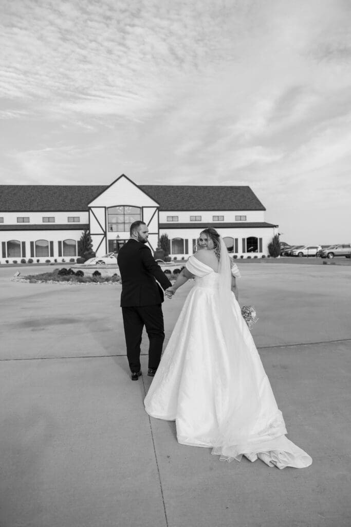 Bride and groom portraits at The Gardenia Venue in Valley View, TX