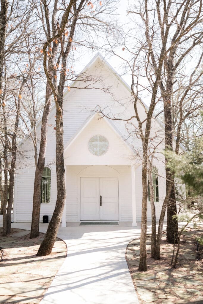 Outside the chapel at Soli Deo Gloria Weddings and Events in Decatur