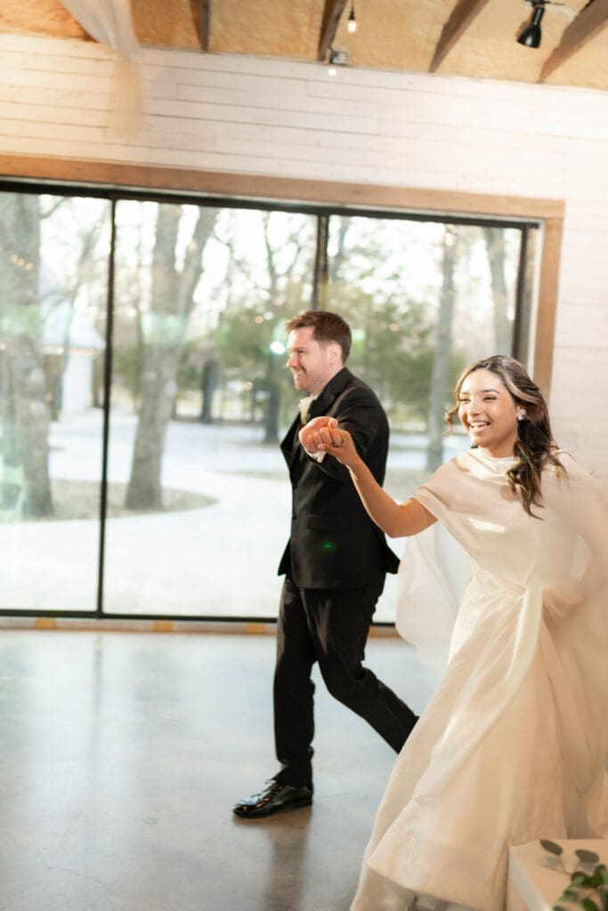 Bride and groom's entrance to the reception