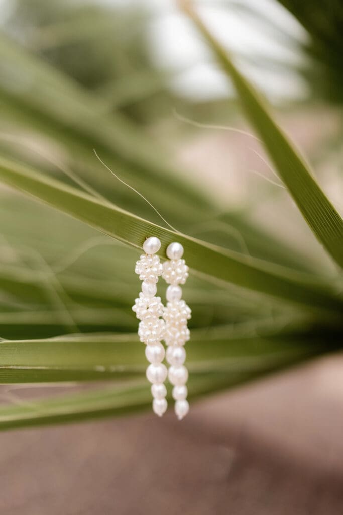 Wedding detail shots at the Airbnb during their Arizona destination wedding
