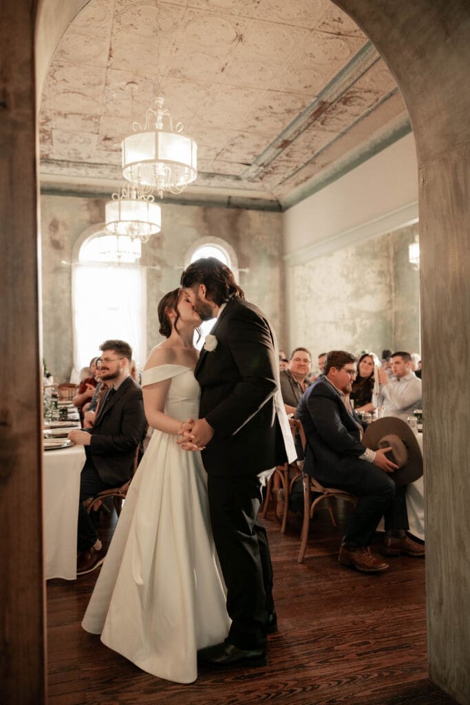 Bride and groom's first dance at The 1906 wedding venue in Whitesboro, TX