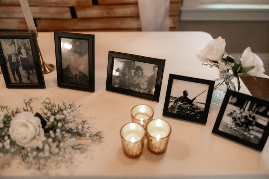 Memorial table at The 1906 wedding venue in Whitesboro, TX