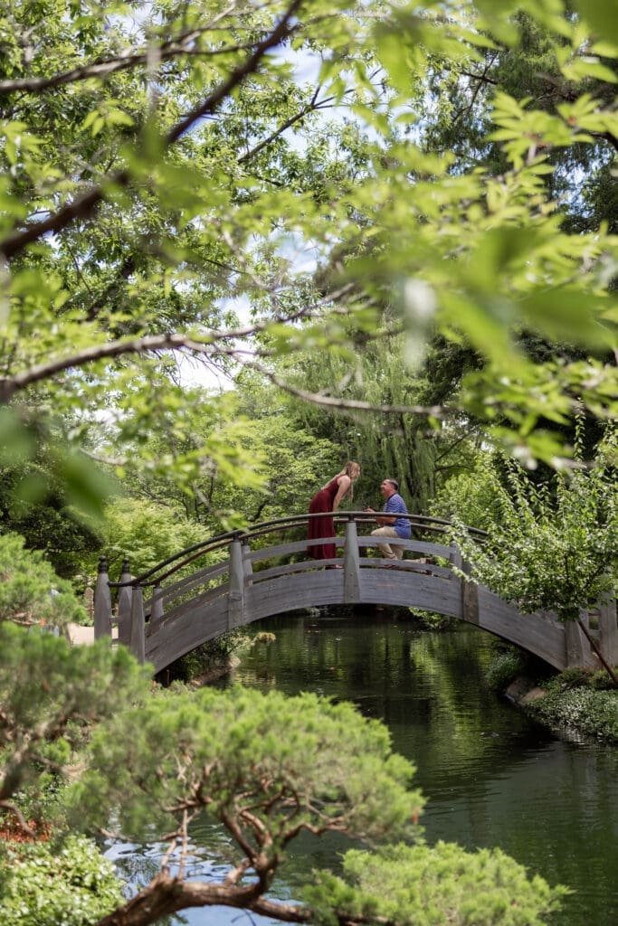Fort Worth engagement Photographer capturing a Man proposing to woman during a full proposal photography session