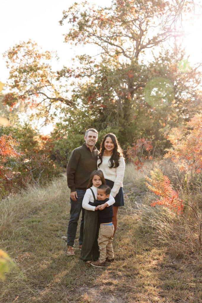 Family posing at Soldier Spring Park in Weatherford during their family photography session